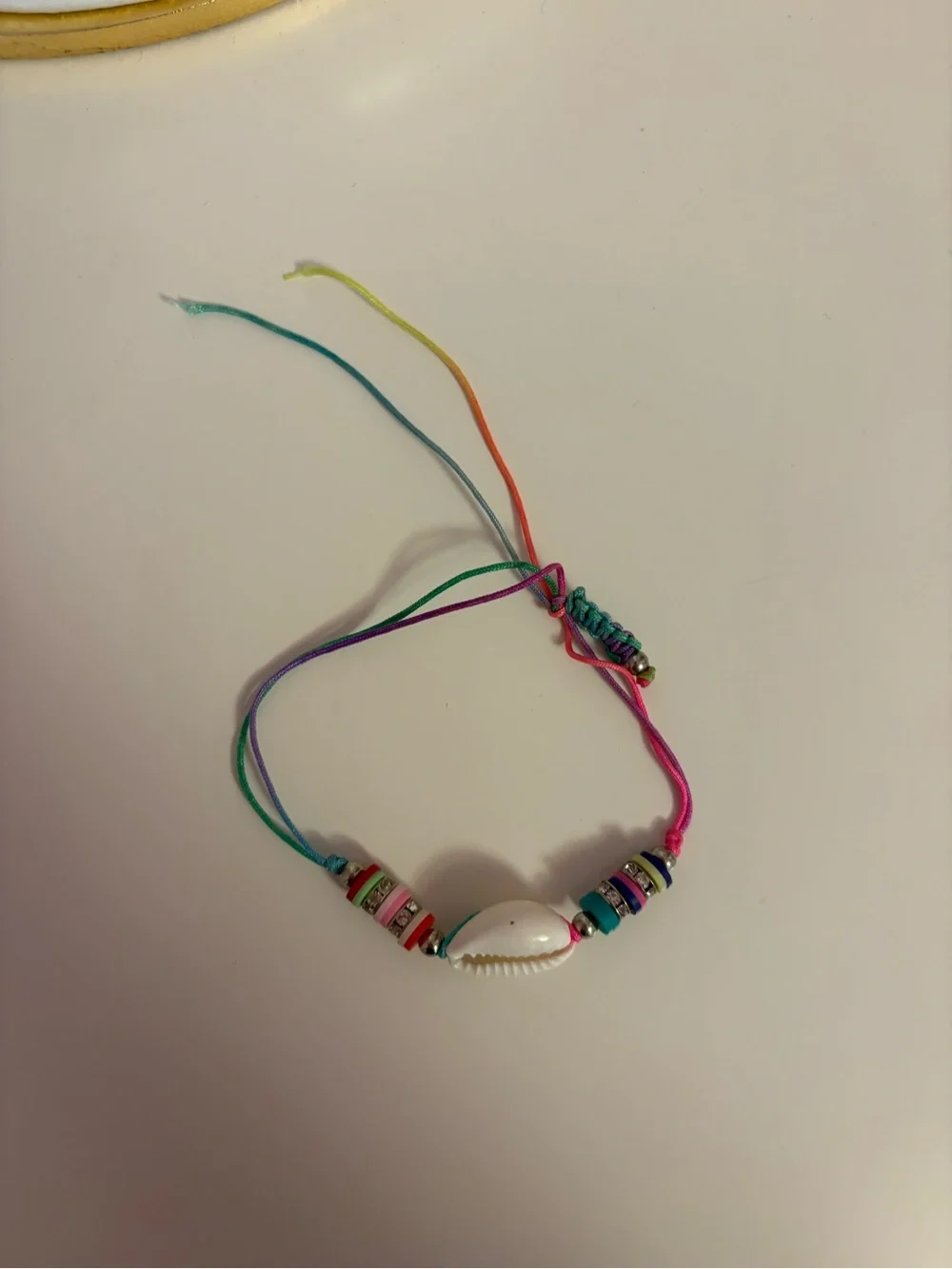 Kids Rainbow Shell Beaded Adjustable Bracelet